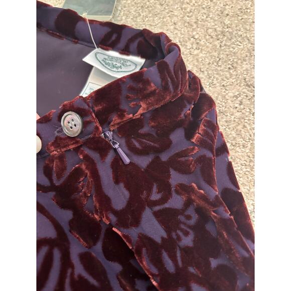 Deadstock Vintage NWT Laura Ashley Velvet Silk Maxi Skirt Whimsical Fairy - Picture 6 of 8